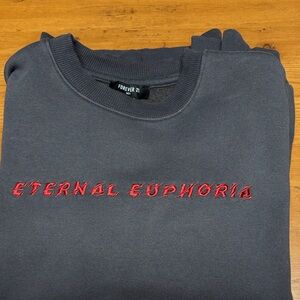 Forever 21 Charcoal Sweatshirt with Red Script
